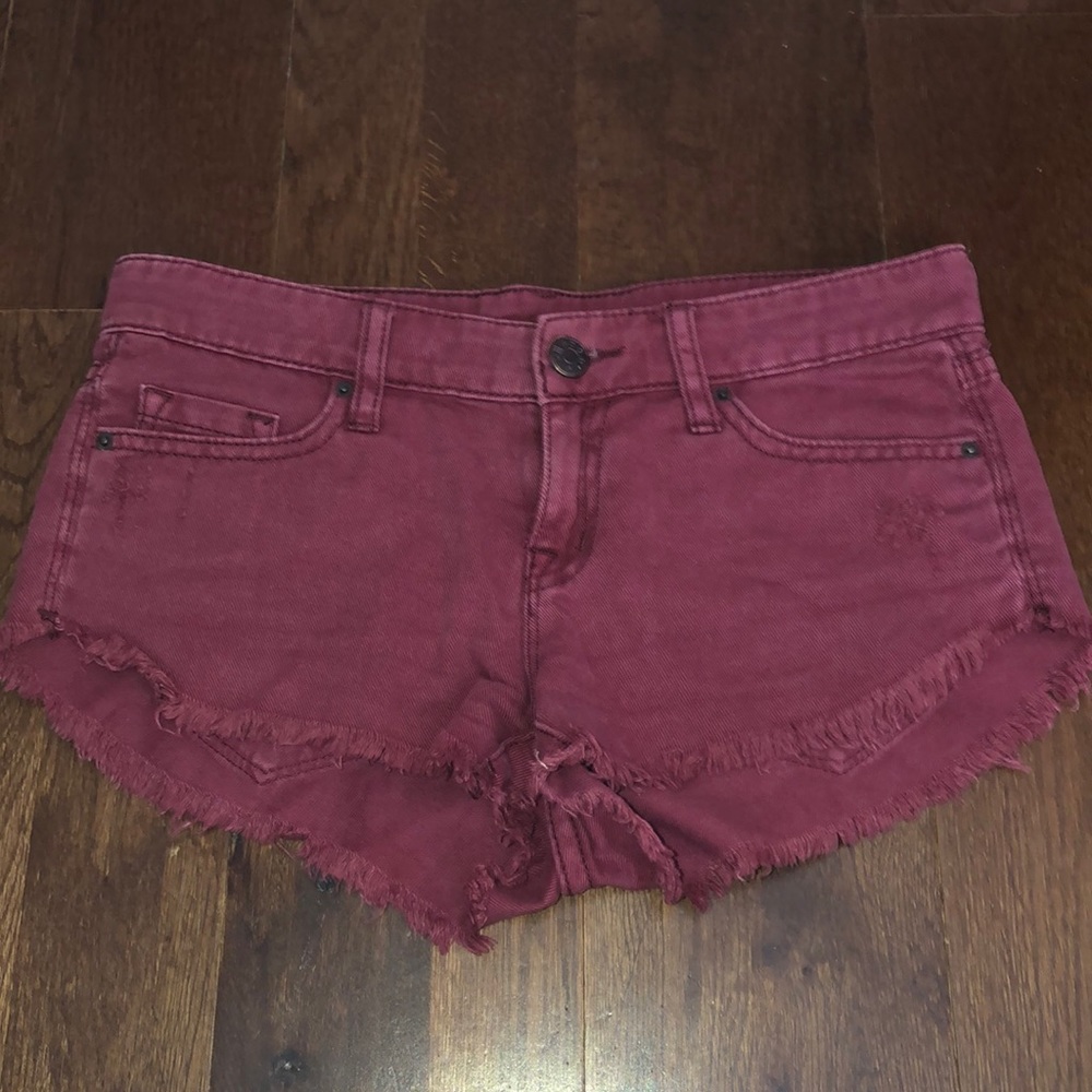 BDG Maroon Jean shorts